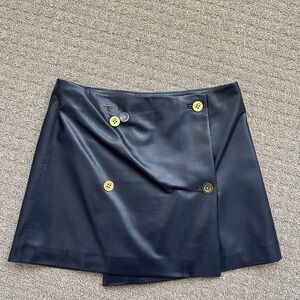 J. Crew Navy Mini Skirt with Gold Buttons